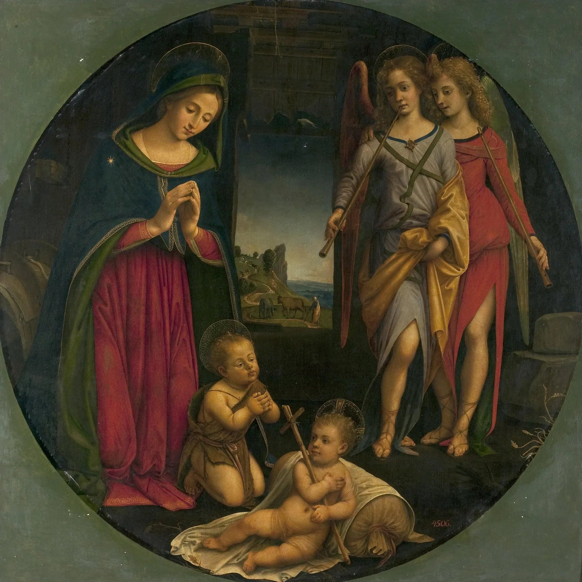 Adoration de l'Enfant Jésus - Piero di Cosimo image 1 copie peinte à la main à l’huile