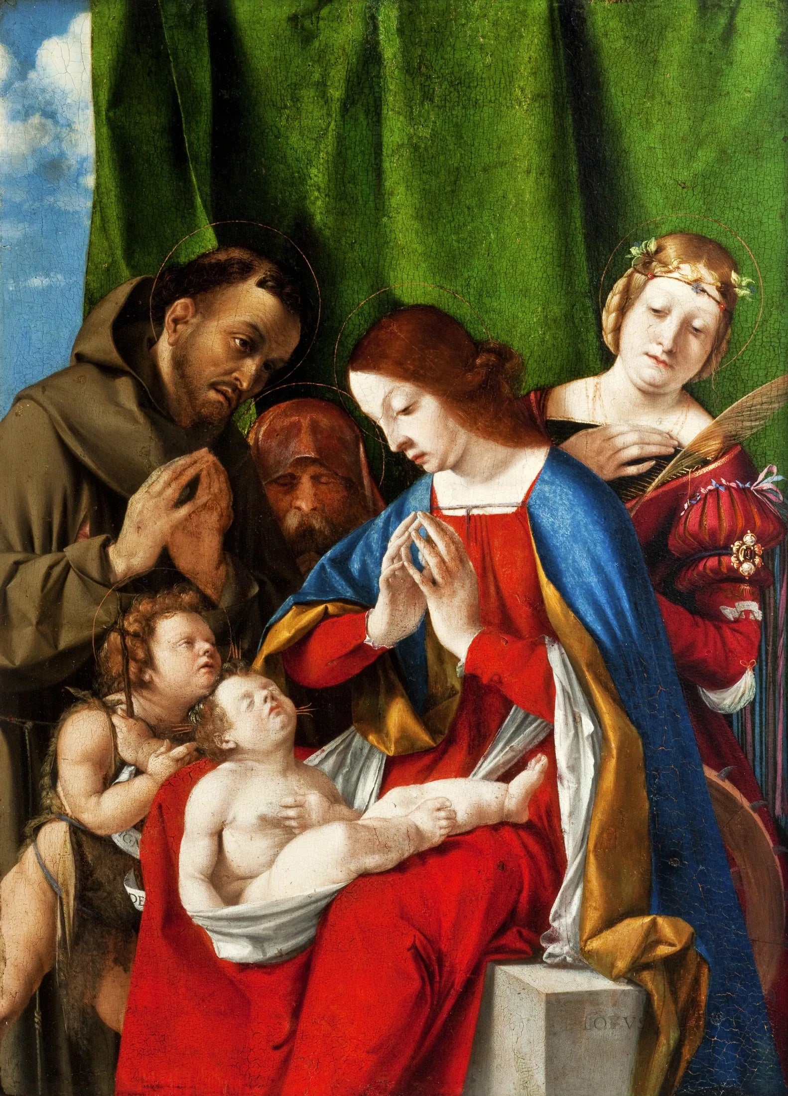 Adoration de l'Enfant - Lorenzo Lotto image 1 copie peinte à la main à l’huile