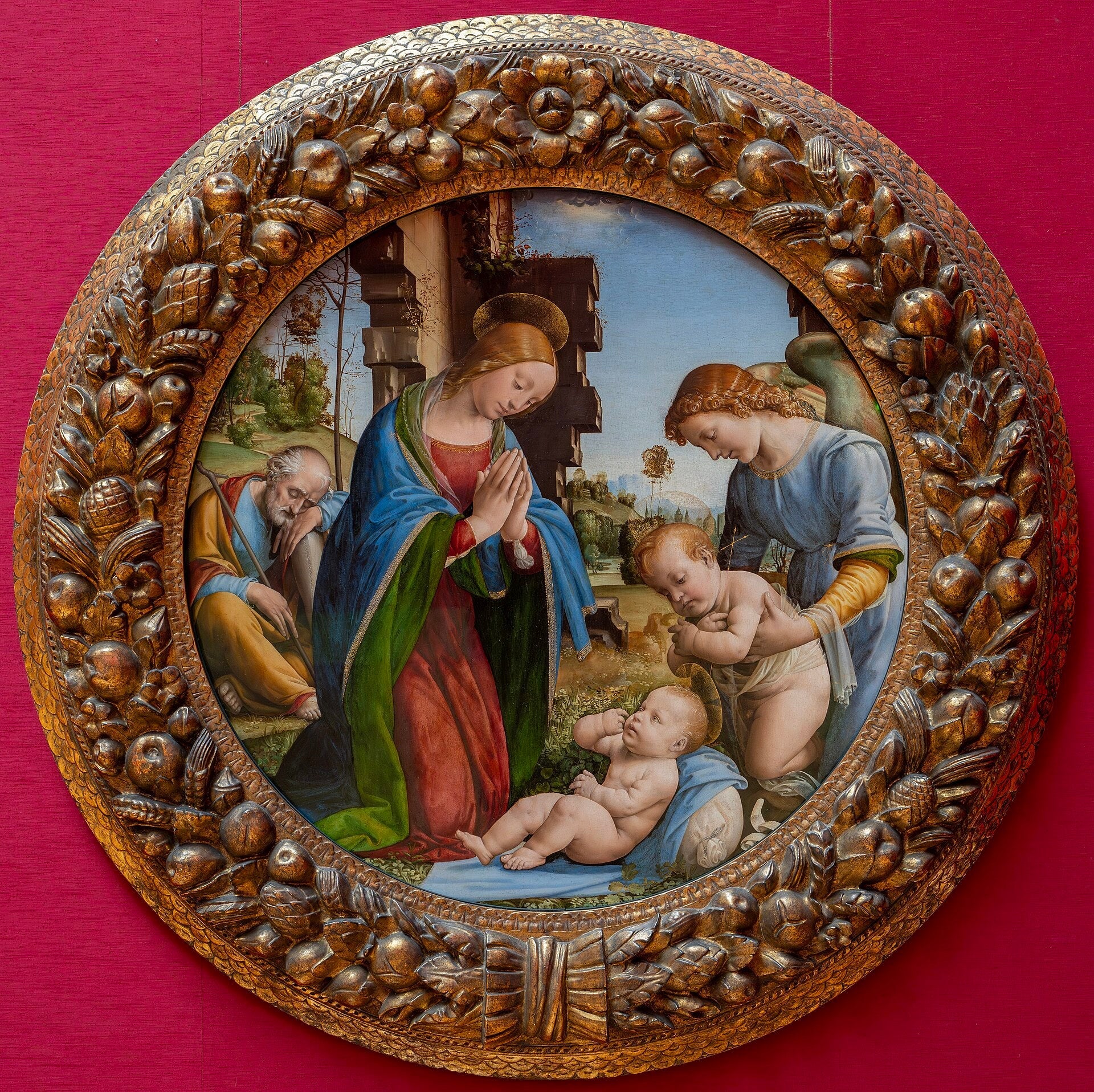 Adoration de l'Enfant - Sainte Famille avec l'enfant saint Jean - Fra Bartolomeo image 1 reproduction réalisée par Alpha Reproduction