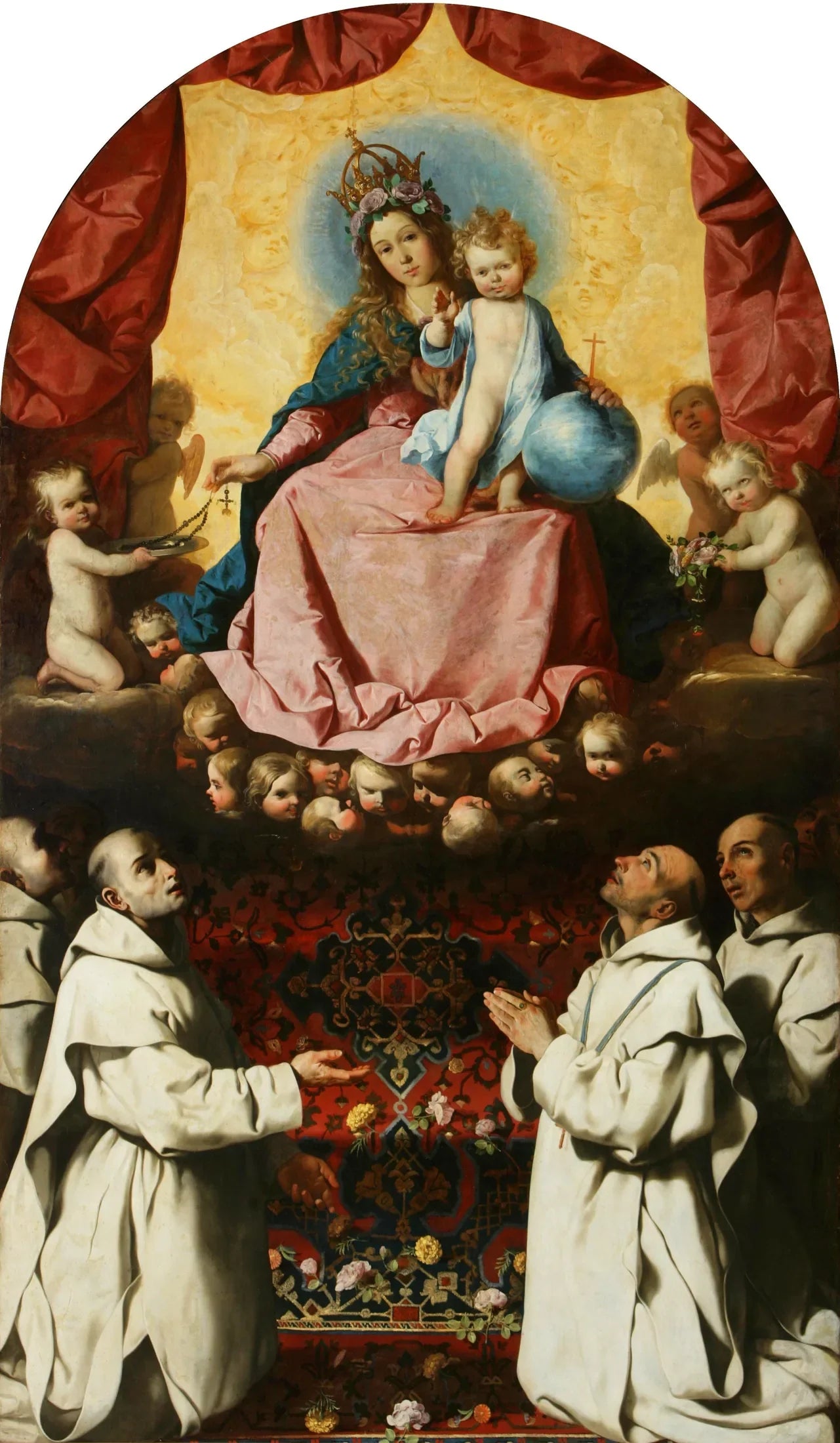 Adoration de la Vierge du rosaire par des Chartreux. - Francisco de Zurbarán image 1 reproduction réalisée par Alpha Reproduction