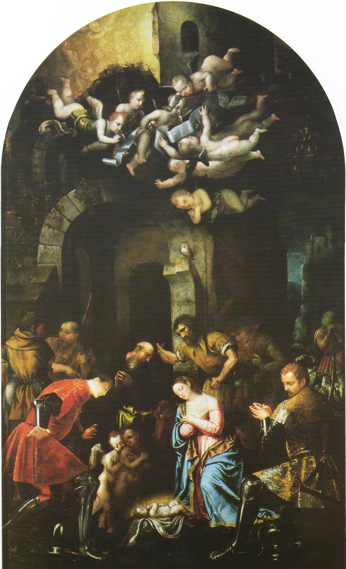 Adoration des bergers avec le Nazario Saints et Celso - Alessandro Bonvicino image 1 reproduction artisanale de tableau