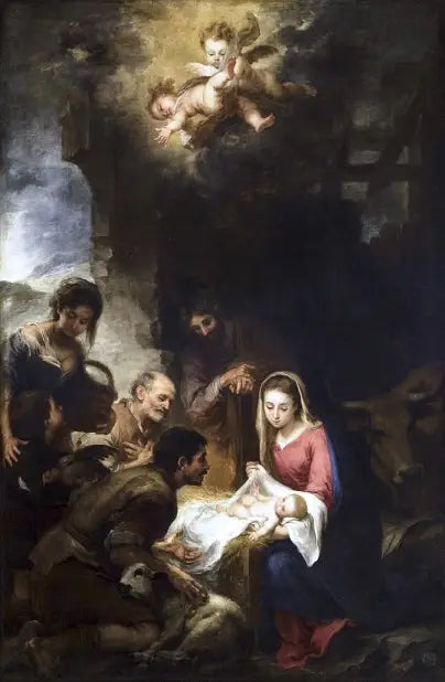 Adoration des bergers - Bartolomé Esteban Murillo image 1 copie peinte à la main à l’huile