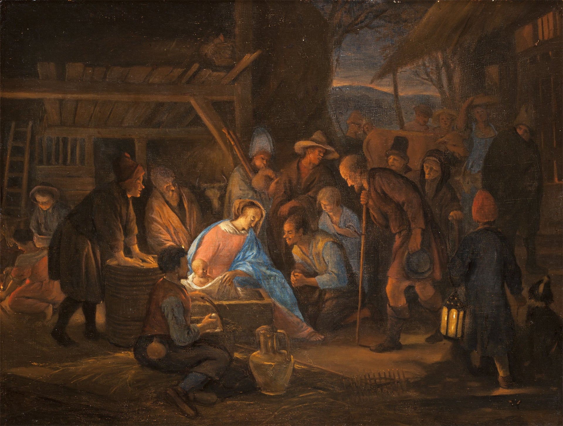 Adoration des bergers - Jan Steen image 1 copie peinte à la main à l’huile