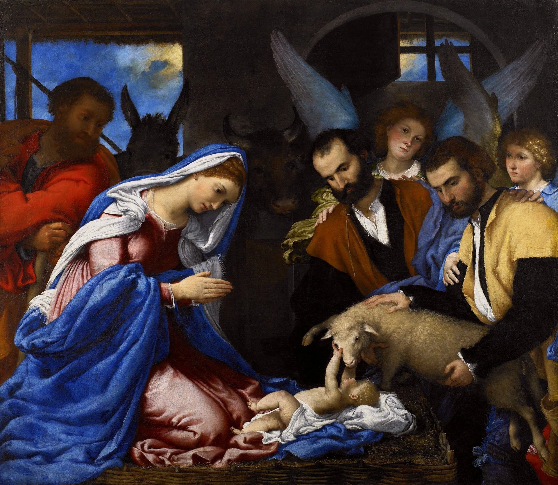 Adoration des bergers - Lorenzo Lotto image 1 tableau peint à l’huile sur toile