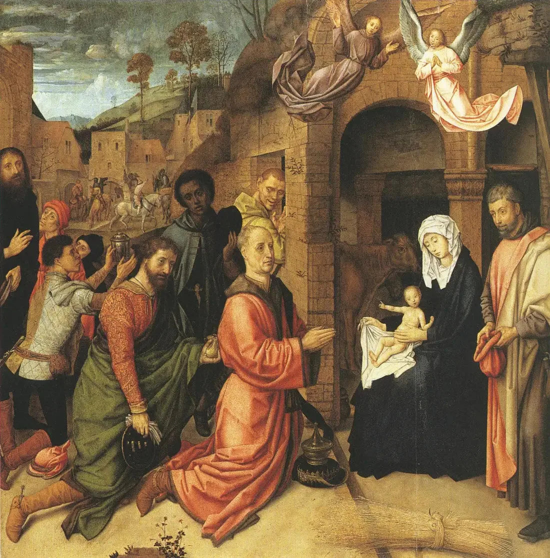 Adoration des Mages devant l'étable sur la colline - Hugo van der Goes image 1 reproduction réalisée par Alpha Reproduction