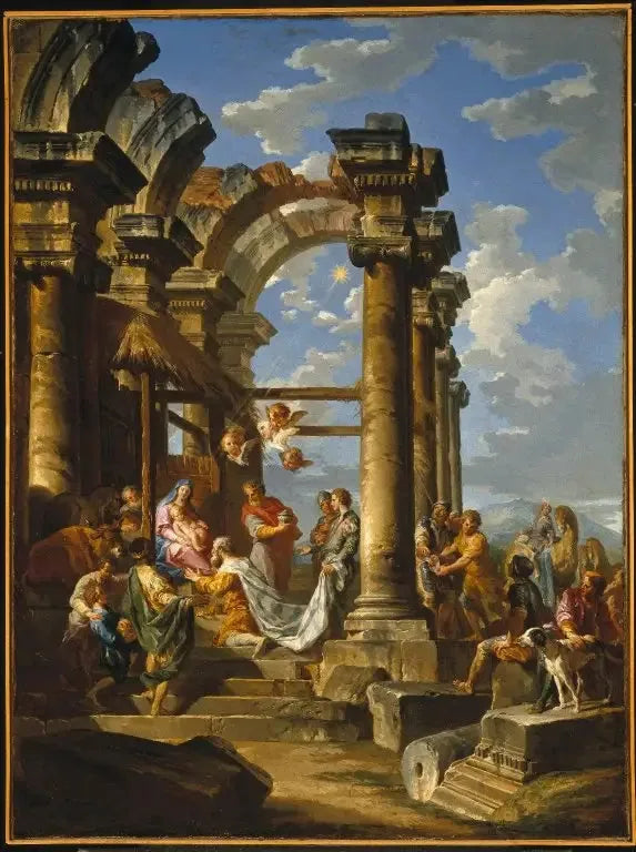 Adoration des Mages - Giovanni Paolo Panini image 1 reproduction de peinture à l’huile
