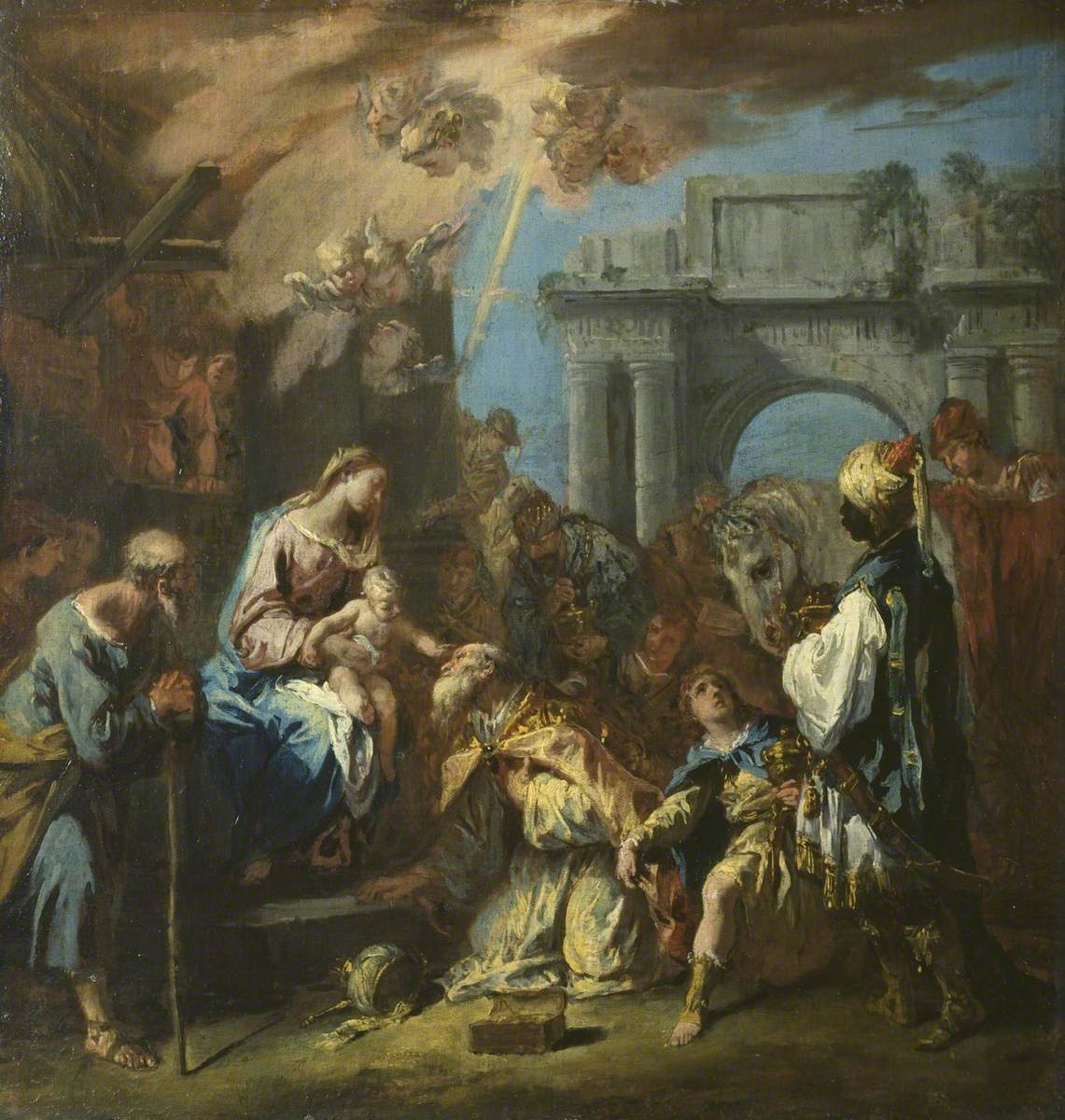 Adoration des Mages - Sebastiano Ricci image 1 copie peinte à la main à l’huile