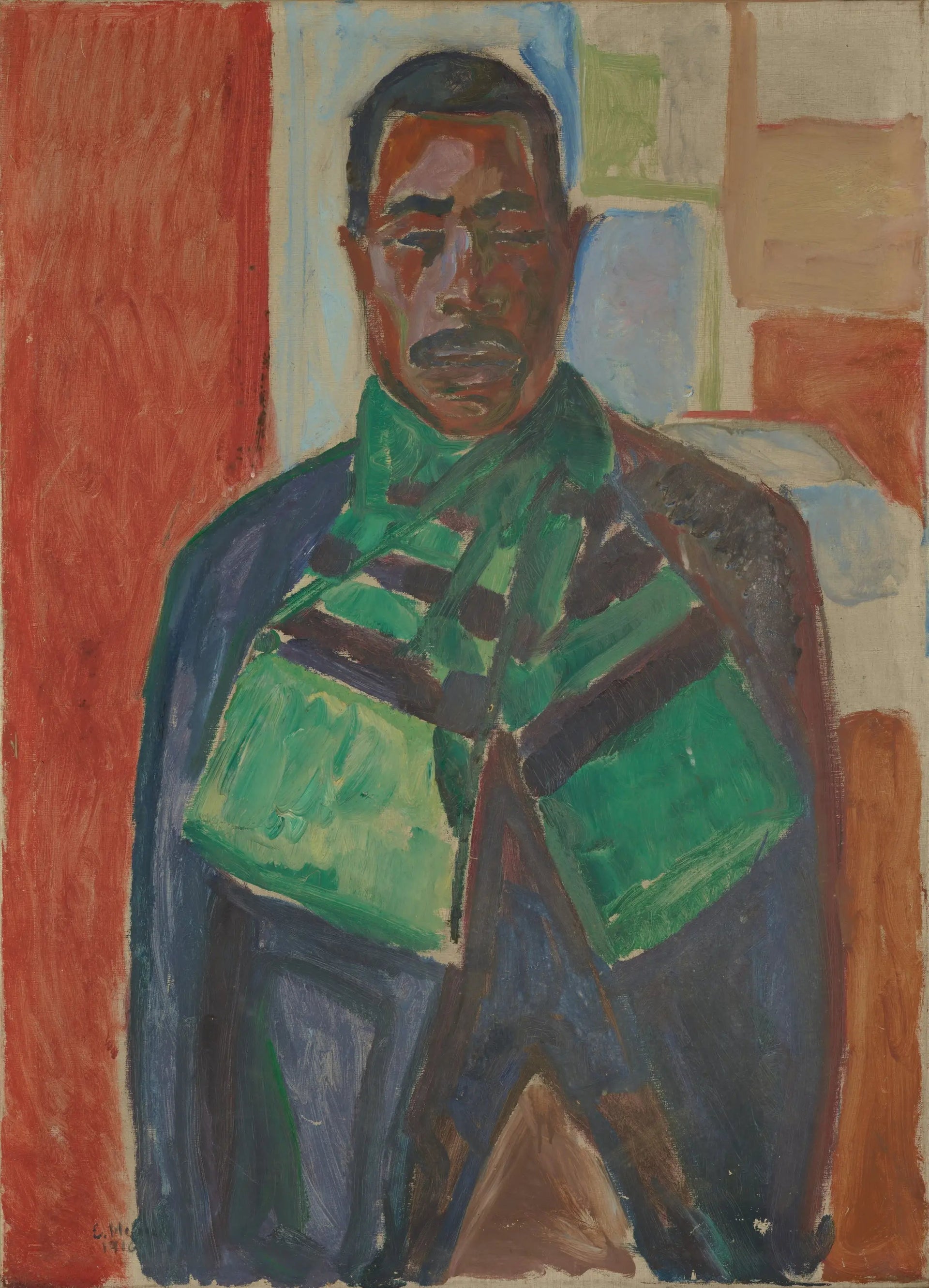 Africain au foulard vert - Edvard Munch image 1 reproduction de peinture à l’huile