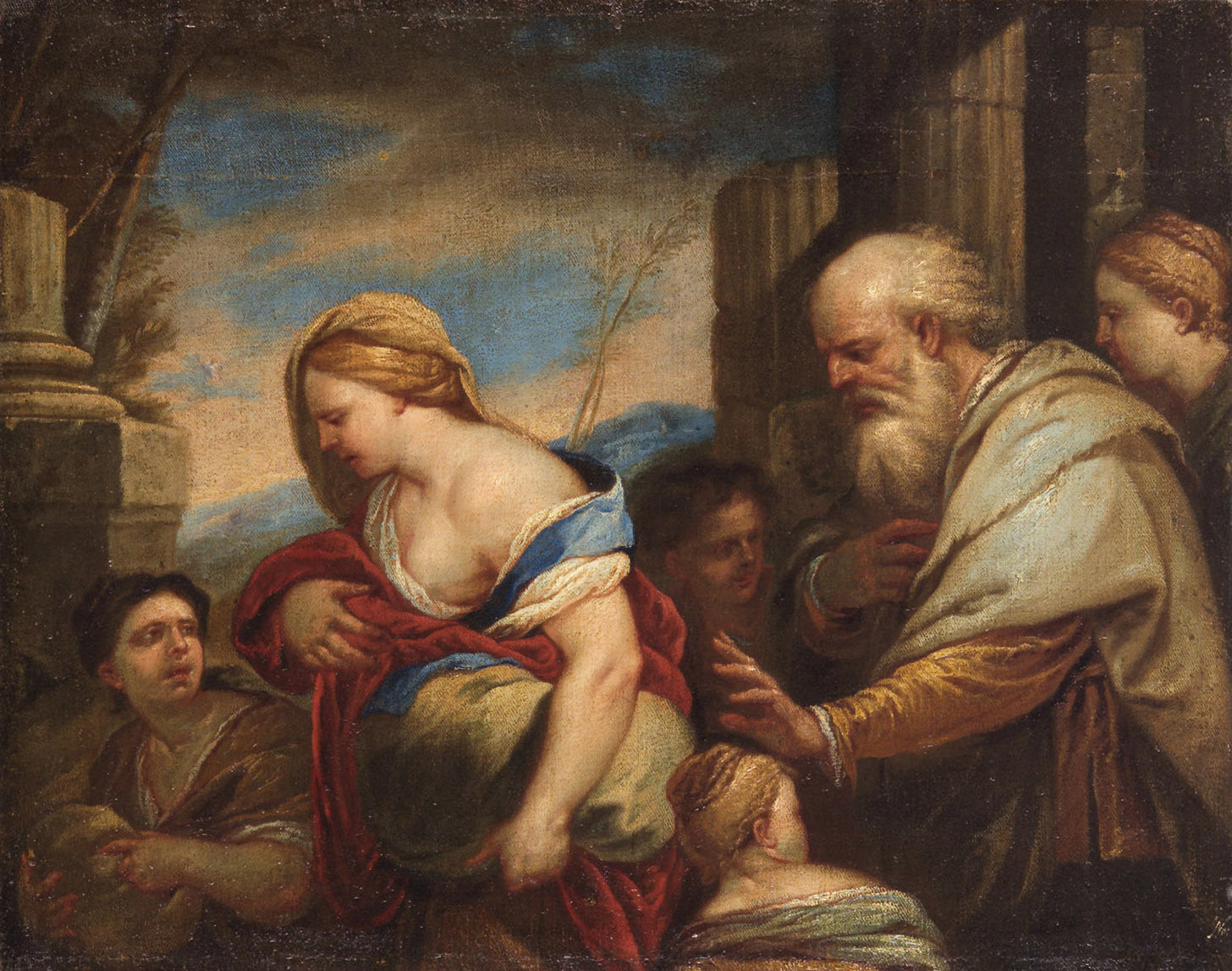 Agar chassée par Abraham - Luca Giordano image 1 copie de tableau peinte à la main