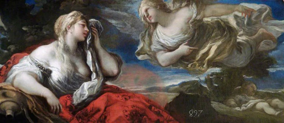 Agar et Ismaël dans le désert - Luca Giordano image 1 copie de tableau peinte à la main