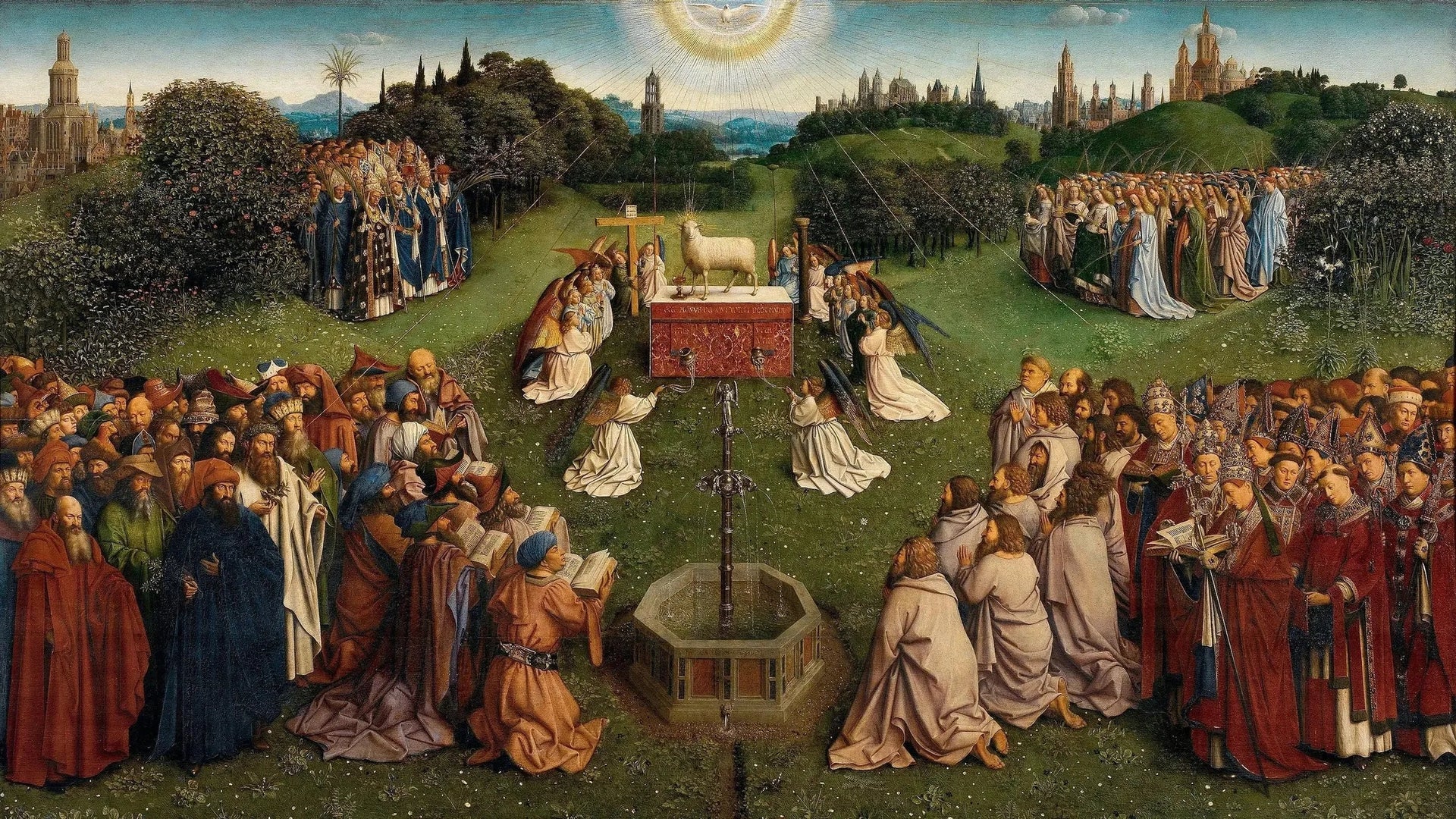 Agneau mystique - Jan van Eyck image 1 copie peinte à la main à l’huile