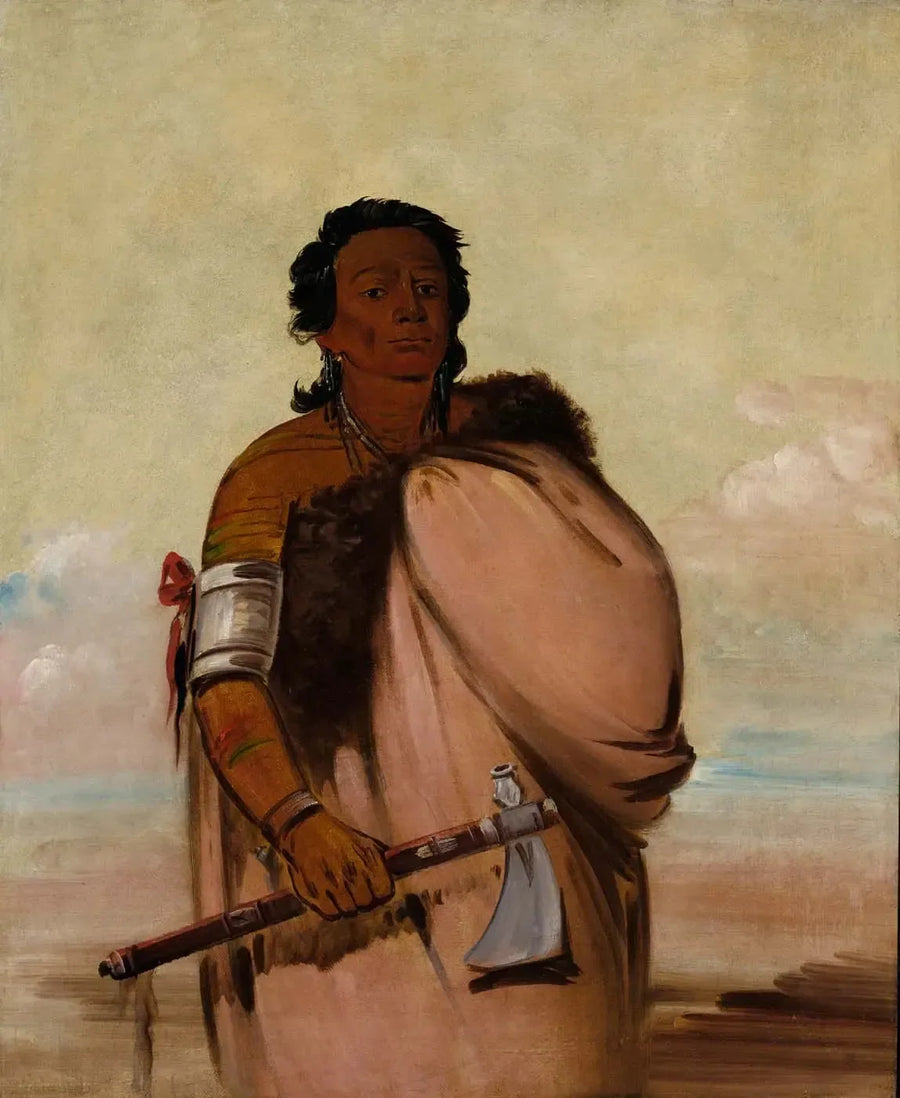 Ah'-sho-cole, Rotten Foot, un guerrier renommé - George Catlin