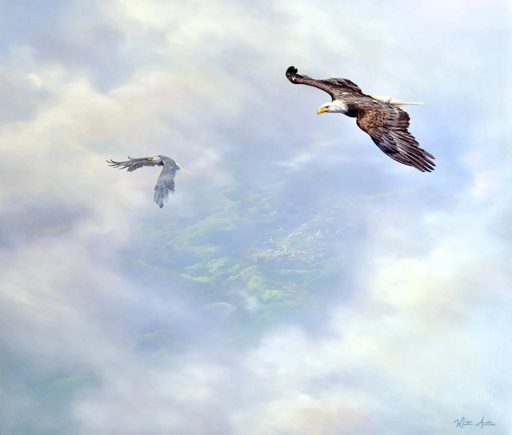 Aigles en Vol | 200 x 170 cm image 1 tableau peint à l’huile sur toile