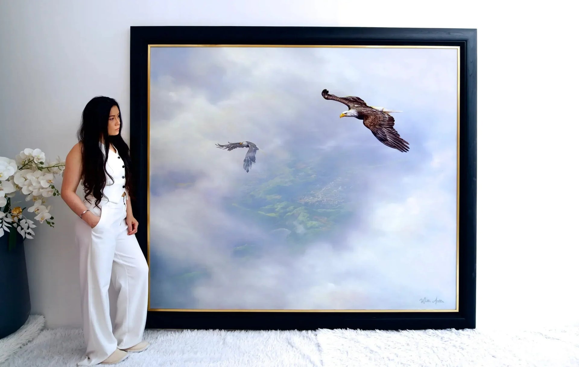 Aigles en Vol | 200 x 170 cm image 3 copie peinte à la main à l’huile