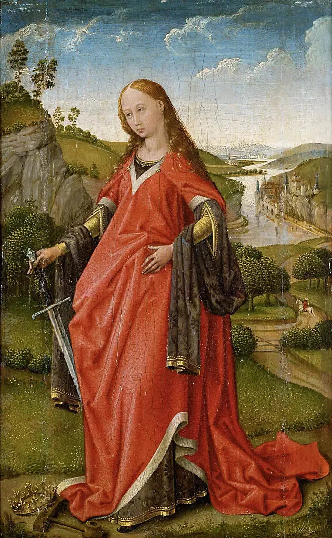Aile droite d'un diptyque : Sainte Catherine - Rogier van der Weyden image 1 tableau peint à l’huile sur toile