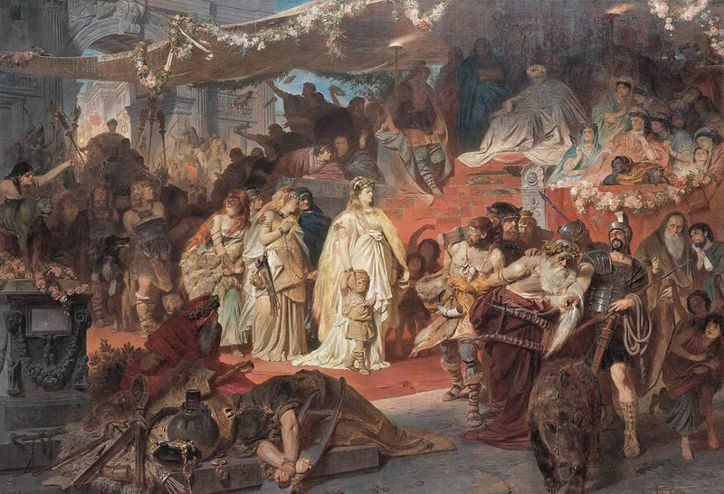 Ainsinelda dans le triomphe de Germanicus - Karl von Piloty
