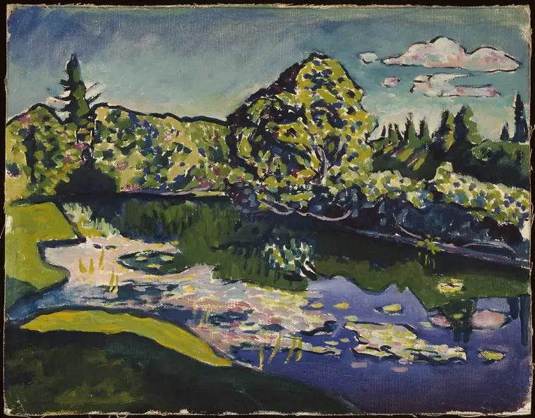 Akhtyrka, étang du parc - Vassily Kandinsky image 1 reproduction de peinture à l’huile