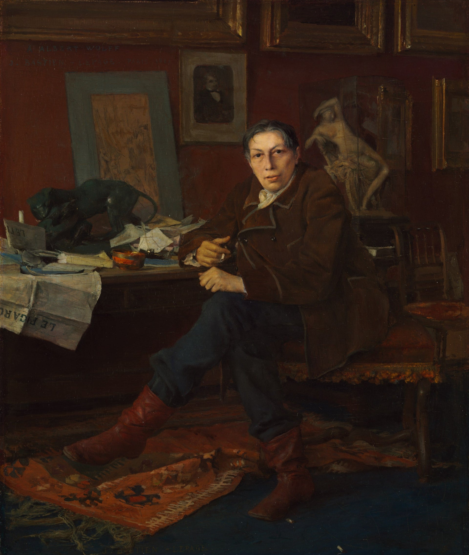 Albert Wolff dans son bureau - Jules Bastien-Lepage image 1 copie de tableau peinte à la main