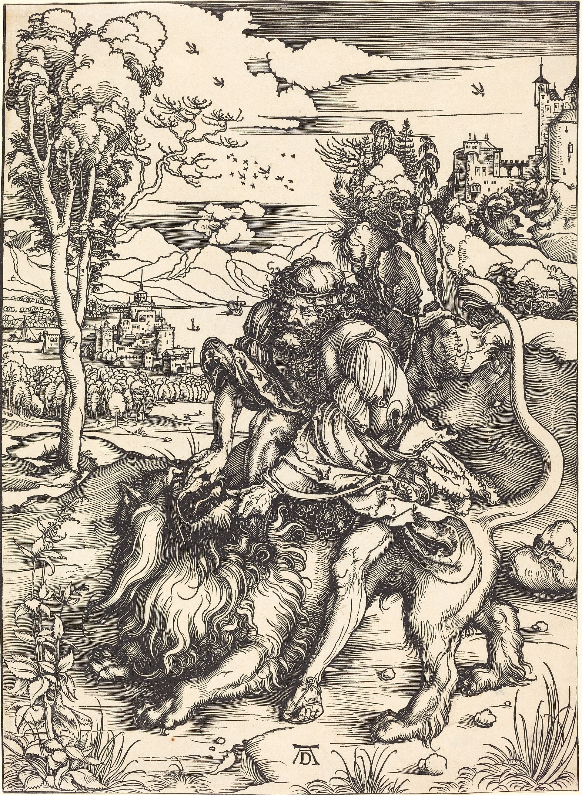 Samson tuant le lion - Albrecht Dürer