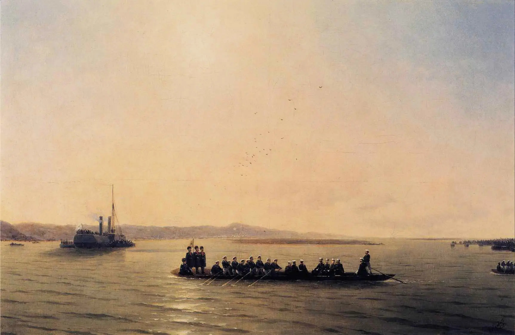 Alexandre II traversant le Danube - Ivan Aïvazovski image 1 reproduction artisanale de tableau
