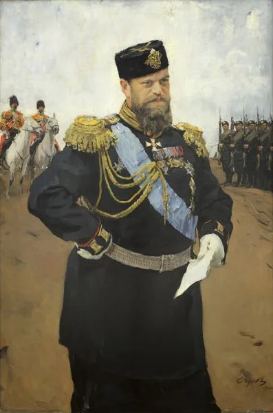 Alexandre III avec un document en armes - Valentin Serov image 1 reproduction de peinture à l’huile