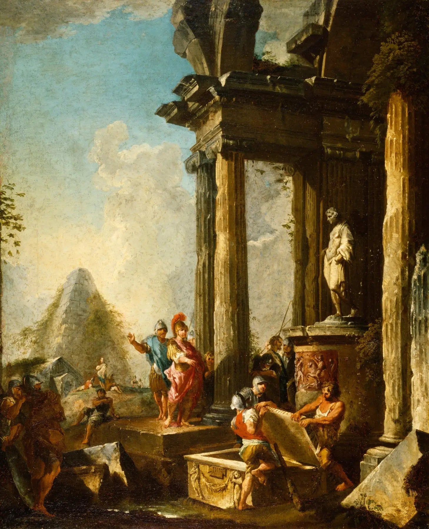 Alexandre le Grand au tombeau d'Achille - Giovanni Paolo Panini image 1 reproduction artisanale de tableau