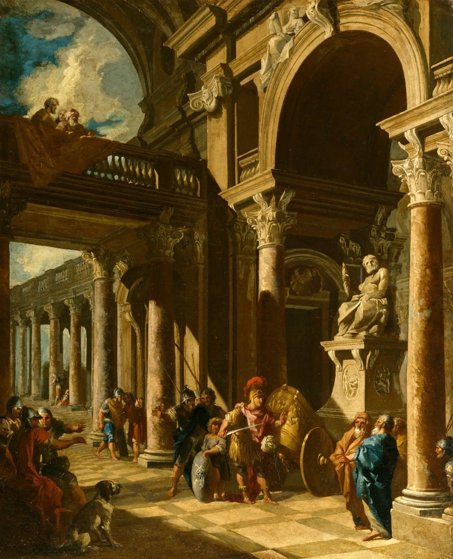 Alexandre le Grand coupant le nœud gordien - Giovanni Paolo Panini image 1 tableau peint à l’huile sur toile