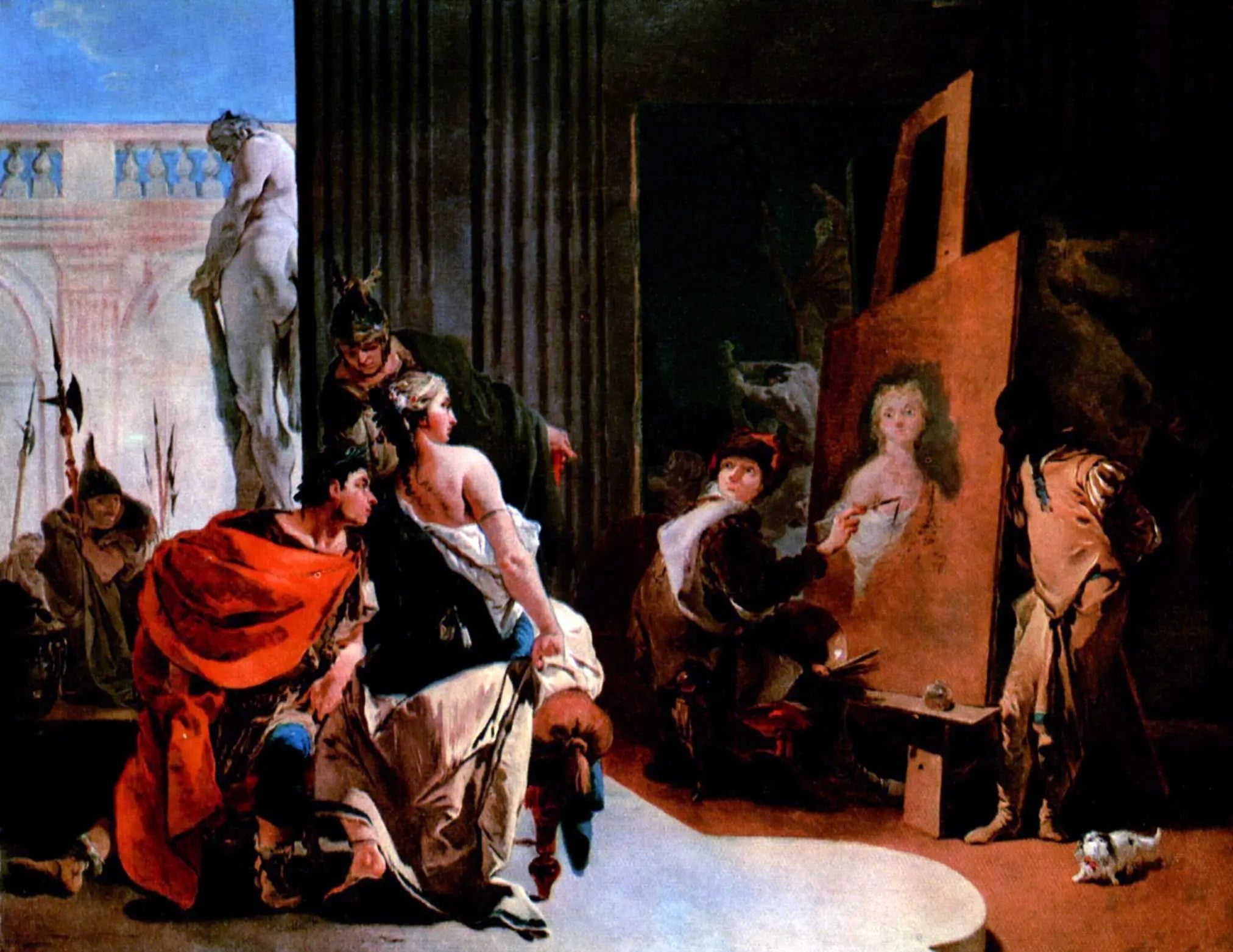 Alexandre le Grand et Campaspe à l'atelier d'Apelle - Giovanni Battista Tiepolo image 1 copie de tableau peinte à la main