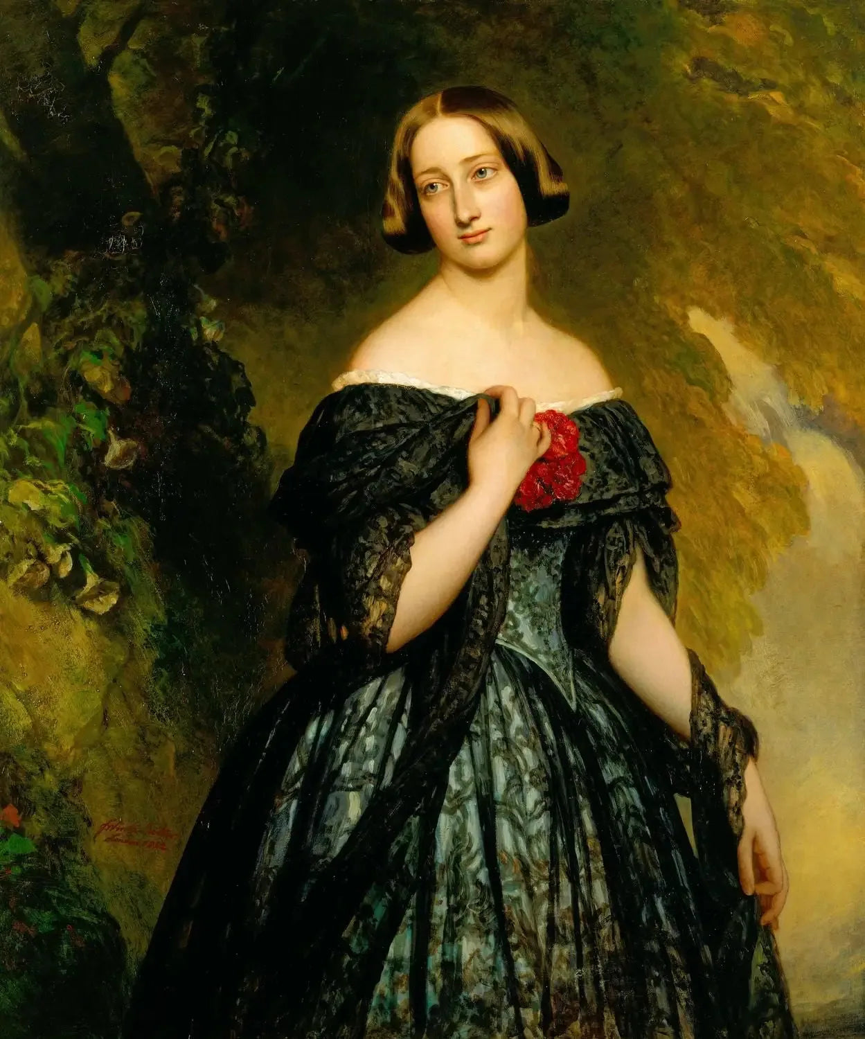 Alexandrine, duchesse de Saxe-Cobourg-Gotha (1820-1904) - Franz Xaver Winterhalter image 1 tableau peint à l’huile sur toile