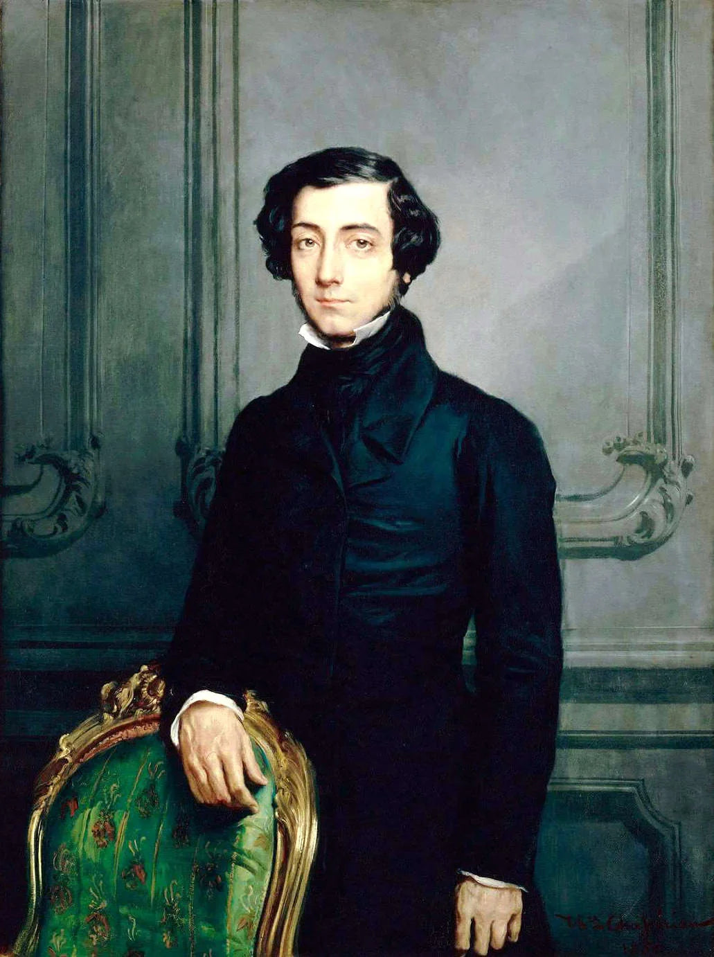 Alexis Charles Henri Cléral de Tocqueville (1805-1859) - Théodore Chassériau image 1 tableau peint à l’huile sur toile