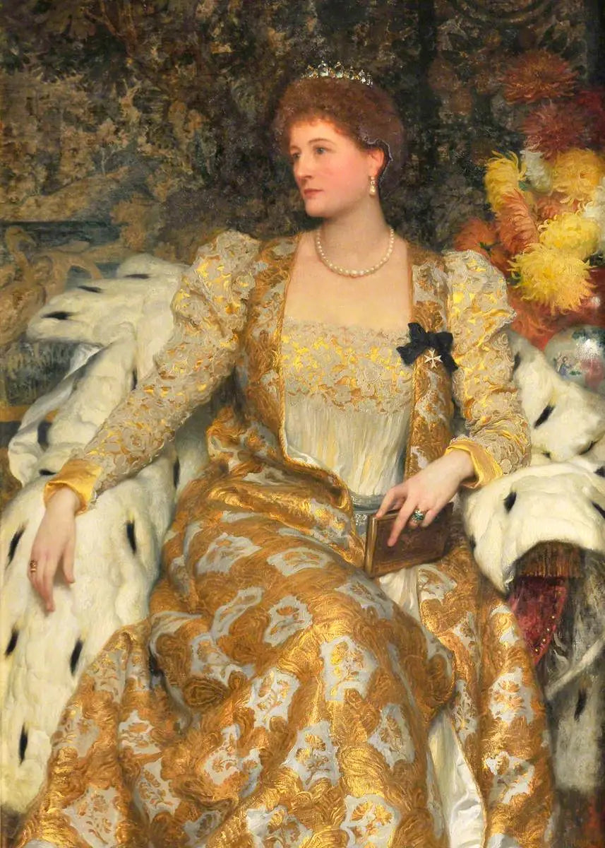 Alice Anne Graham-Montgomery, duchesse de Buckingham et Chandos et comtesse Egerton de Tatton (1847-1931) - Frank Bernard Dicksee image 1 reproduction artisanale de tableau
