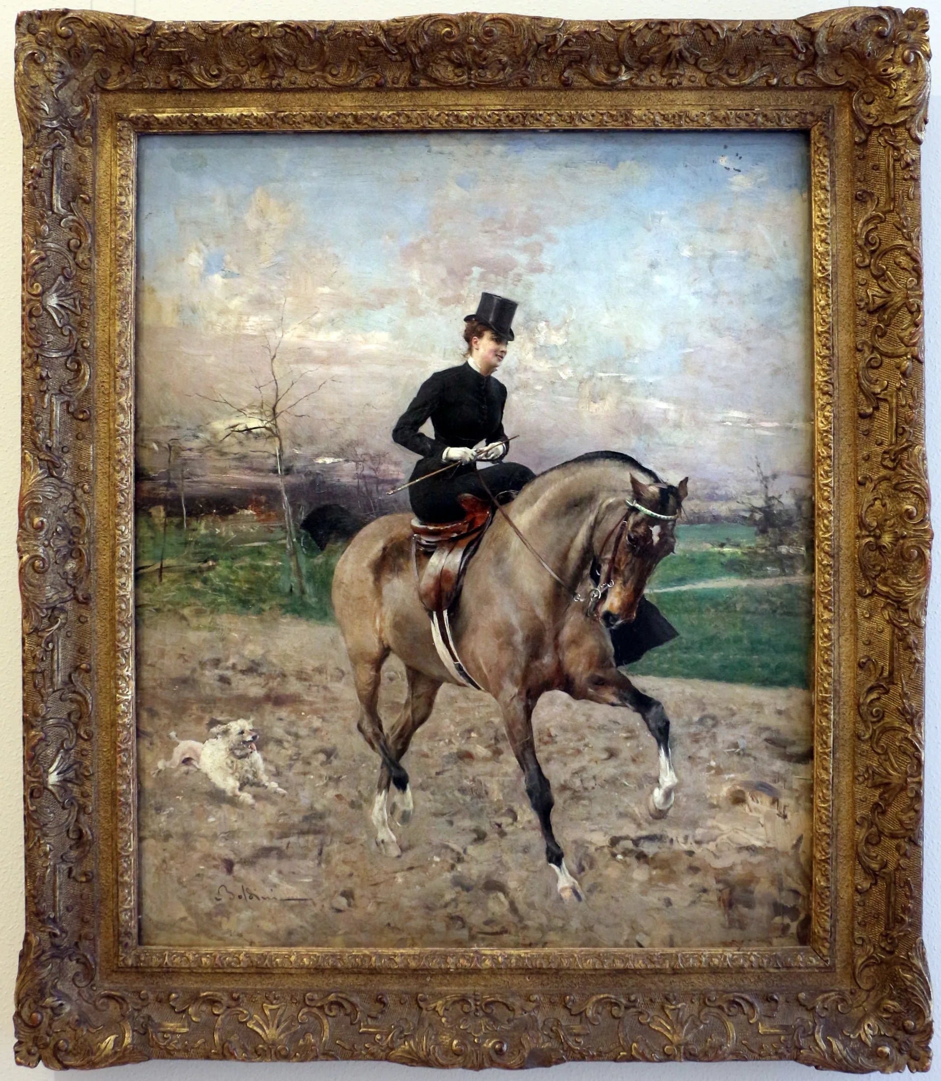 Alice Regnault à cheval - Giovanni Boldini image 1 reproduction de peinture à l’huile