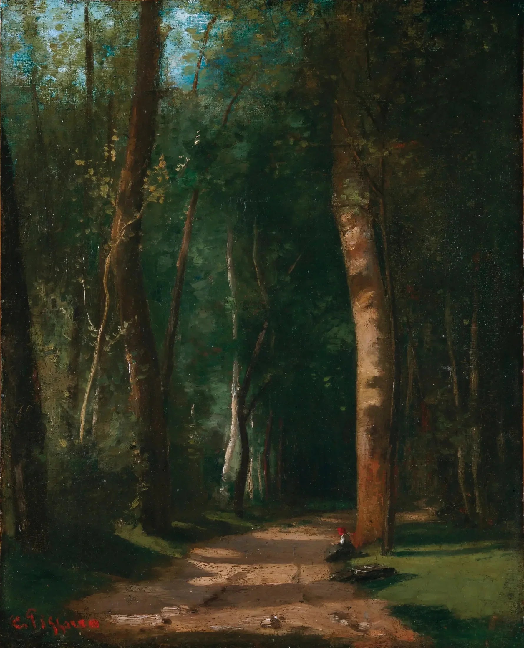 Allée dans une forêt - Camille Pissarro image 1 reproduction artisanale de tableau