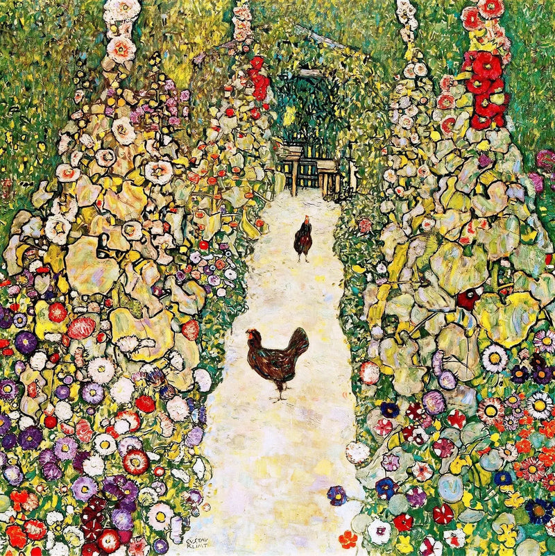 Allée de jardin avec poules - Gustav Klimt