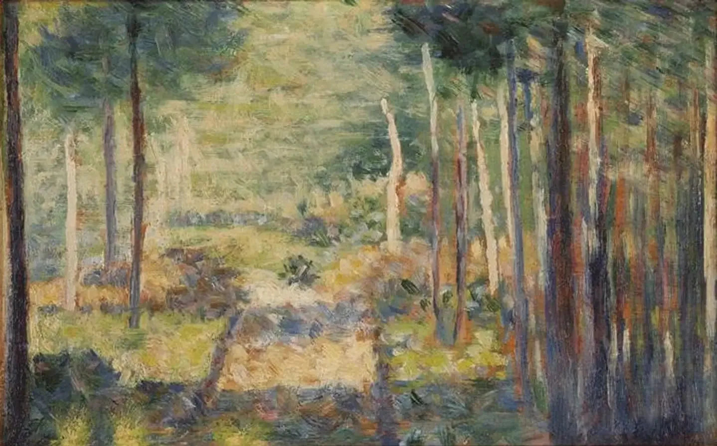 Allée en forêt, Barbizon - Georges Seurat image 1 copie de tableau peinte à la main