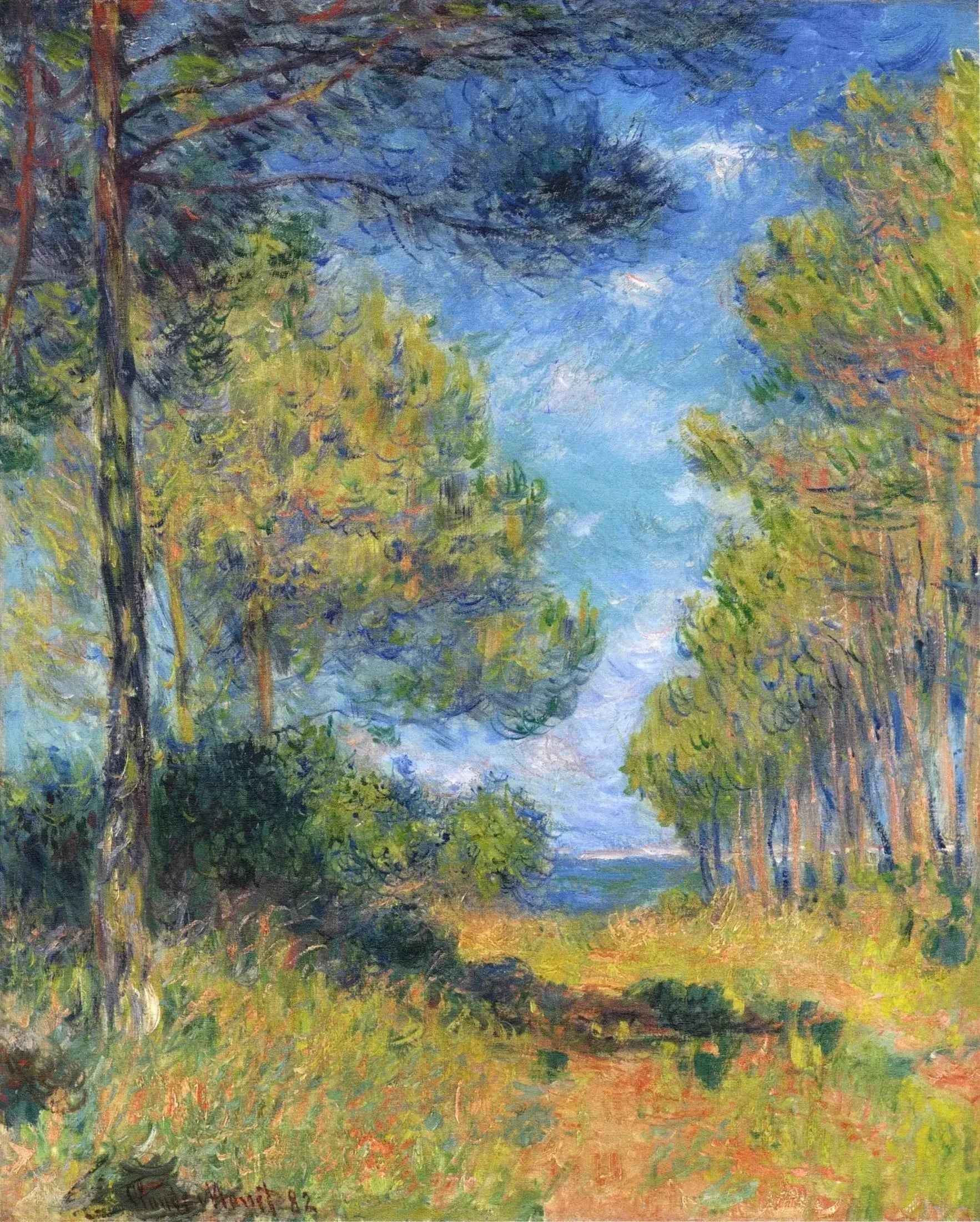 Allée de sapins à Varengeville W799 par Claude Monet