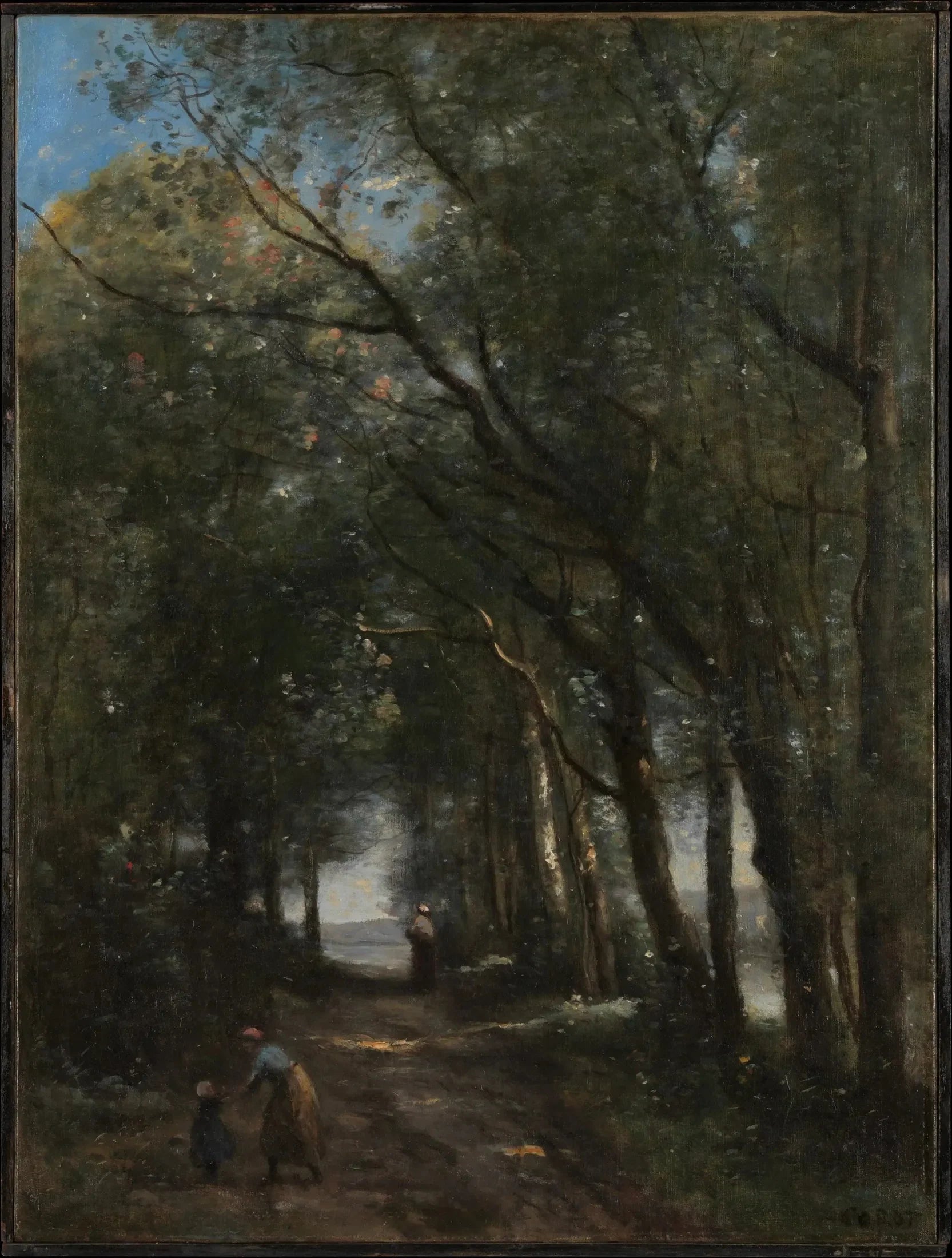 Allée sous les arbres - Jean-Baptiste Camille Corot image 1 copie peinte à la main à l’huile
