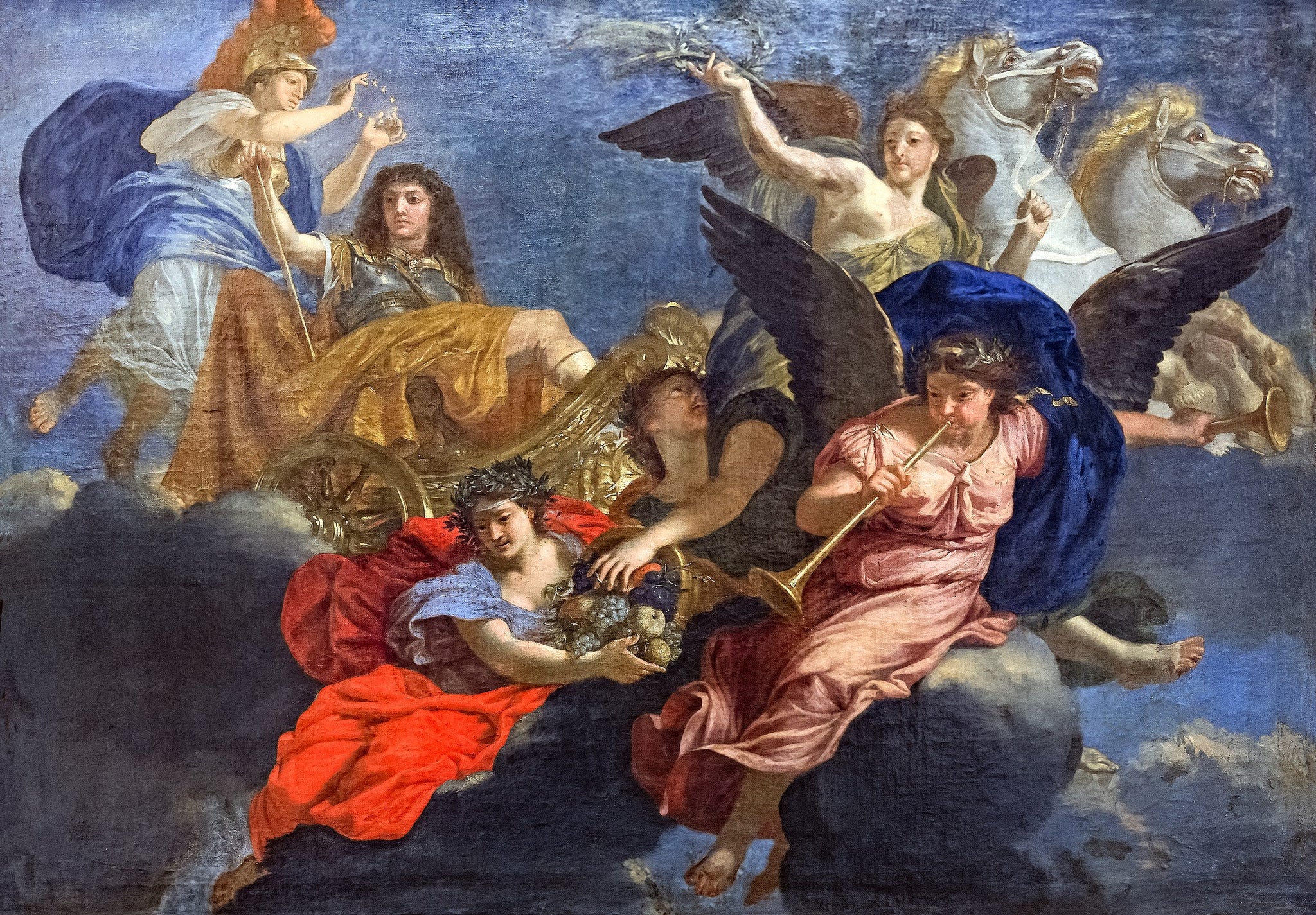 Allégorie à la gloire de Louis XIV - Charles Le Brun image 1 copie peinte à la main à l’huile