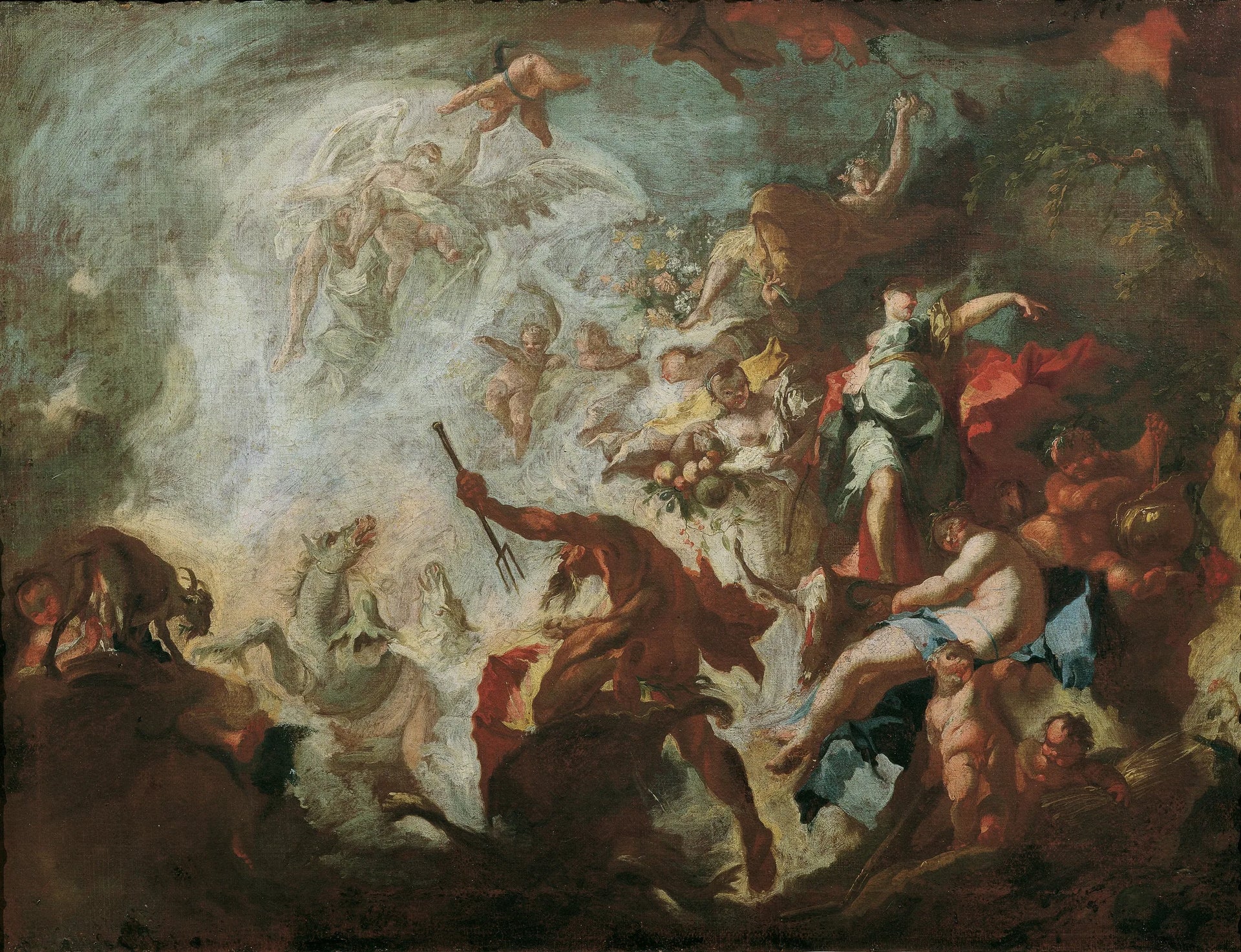 Allégorie de l'âge d'or - Franz Anton Maulbertsch image 1 reproduction d’œuvre d’art à l’huile