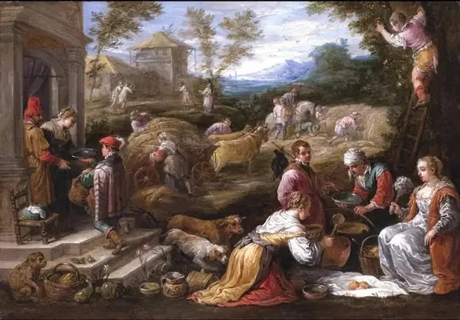 Allégorie de l'été - David Teniers le Jeune image 1 reproduction artisanale de tableau