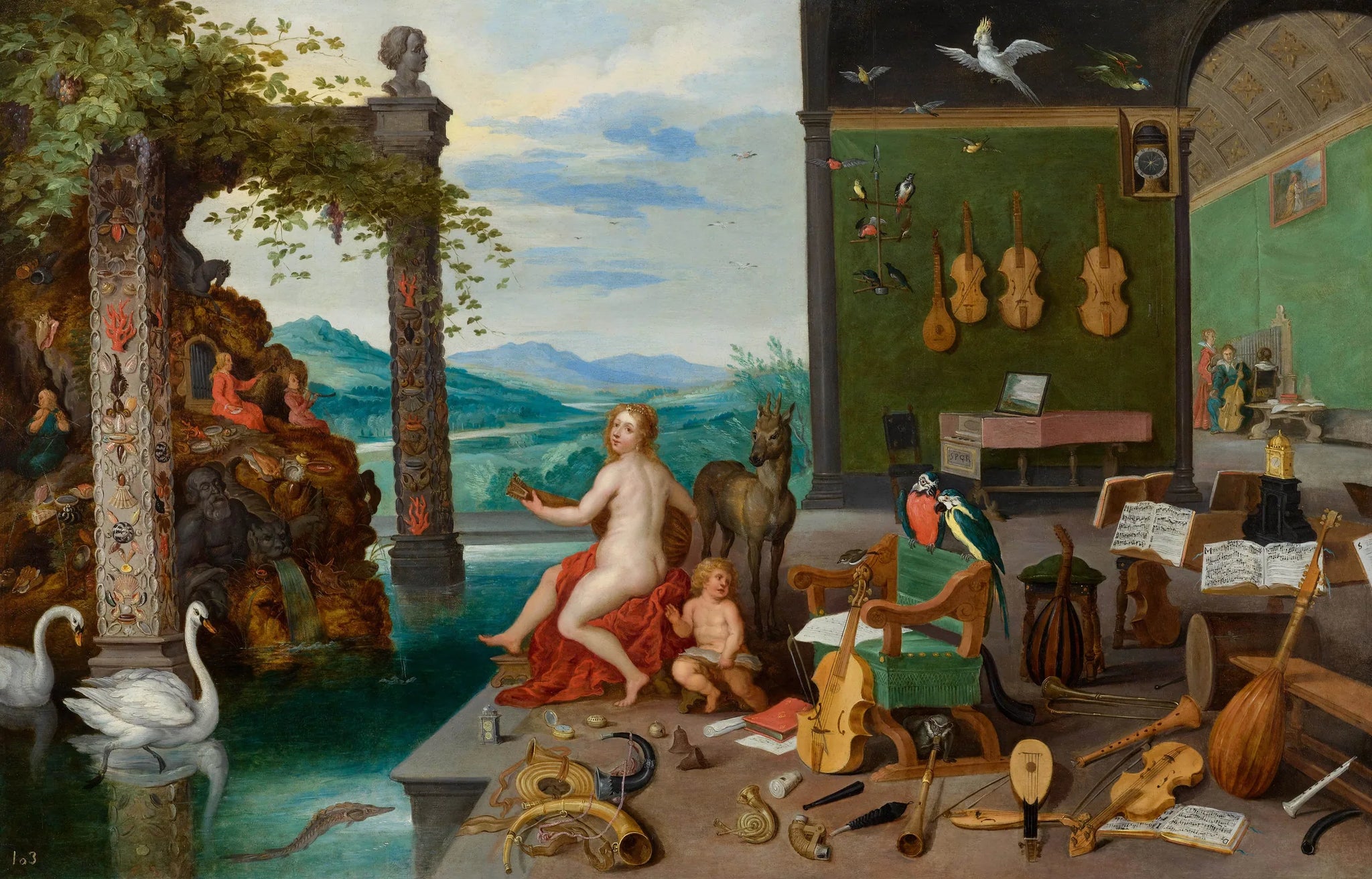 Allégorie de l'ouïe - Jan Brueghel le Jeune image 1 copie peinte à la main à l’huile