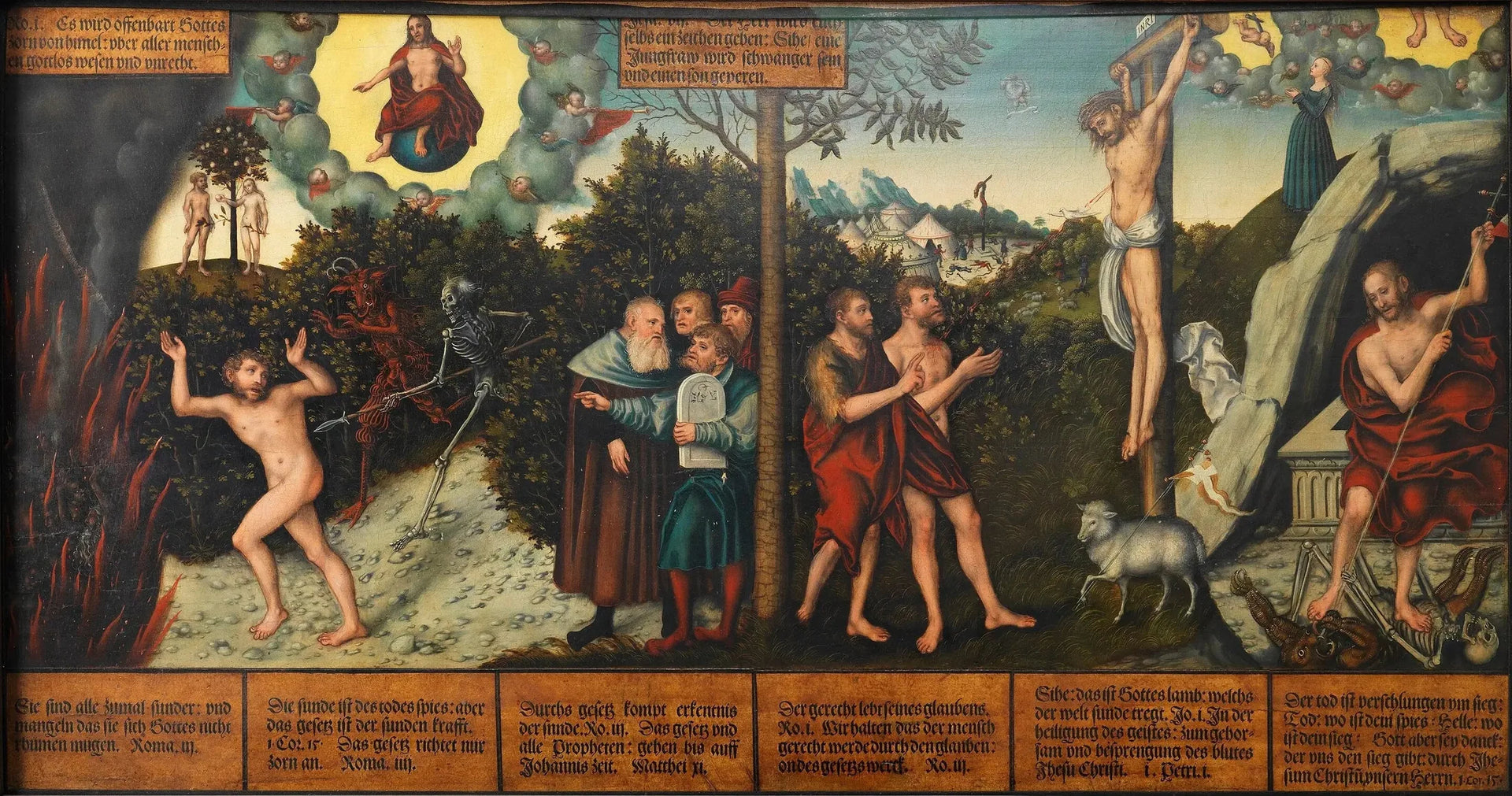 Allégorie de la loi et de la grâce - Lucas Cranach the Elder image 1 reproduction de peinture à l’huile