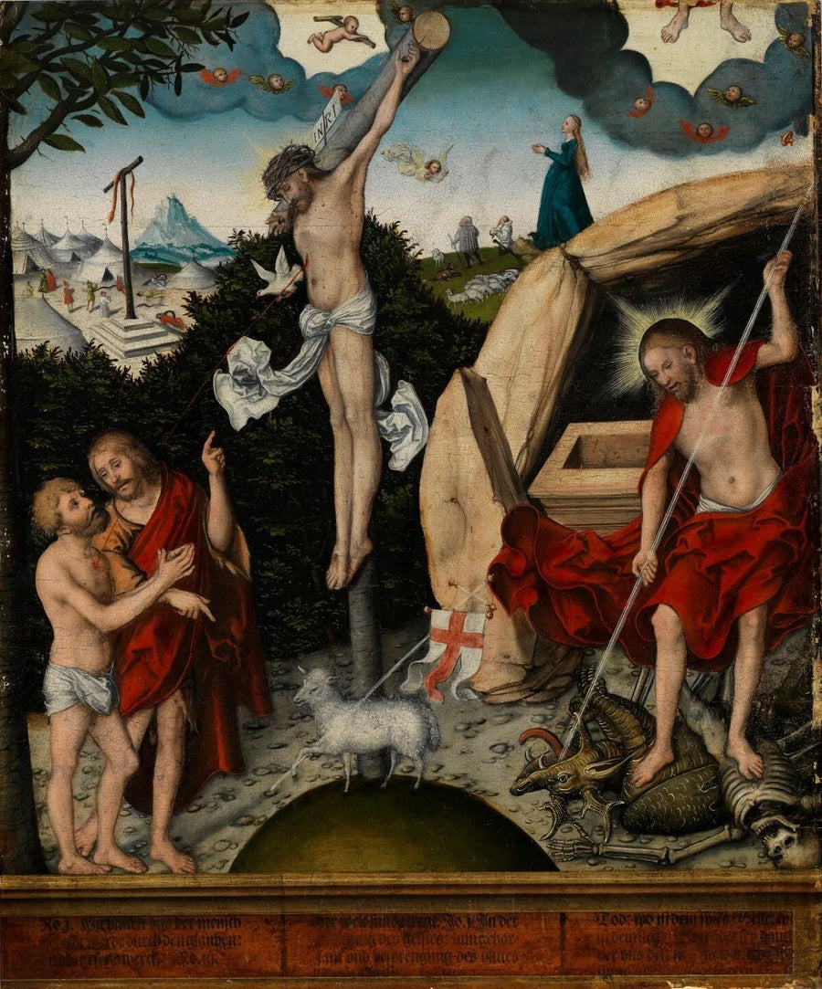 Allégorie de la Loi et de la Miséricorde : la Crucifixion de Jésus - Lucas Cranach the Elder