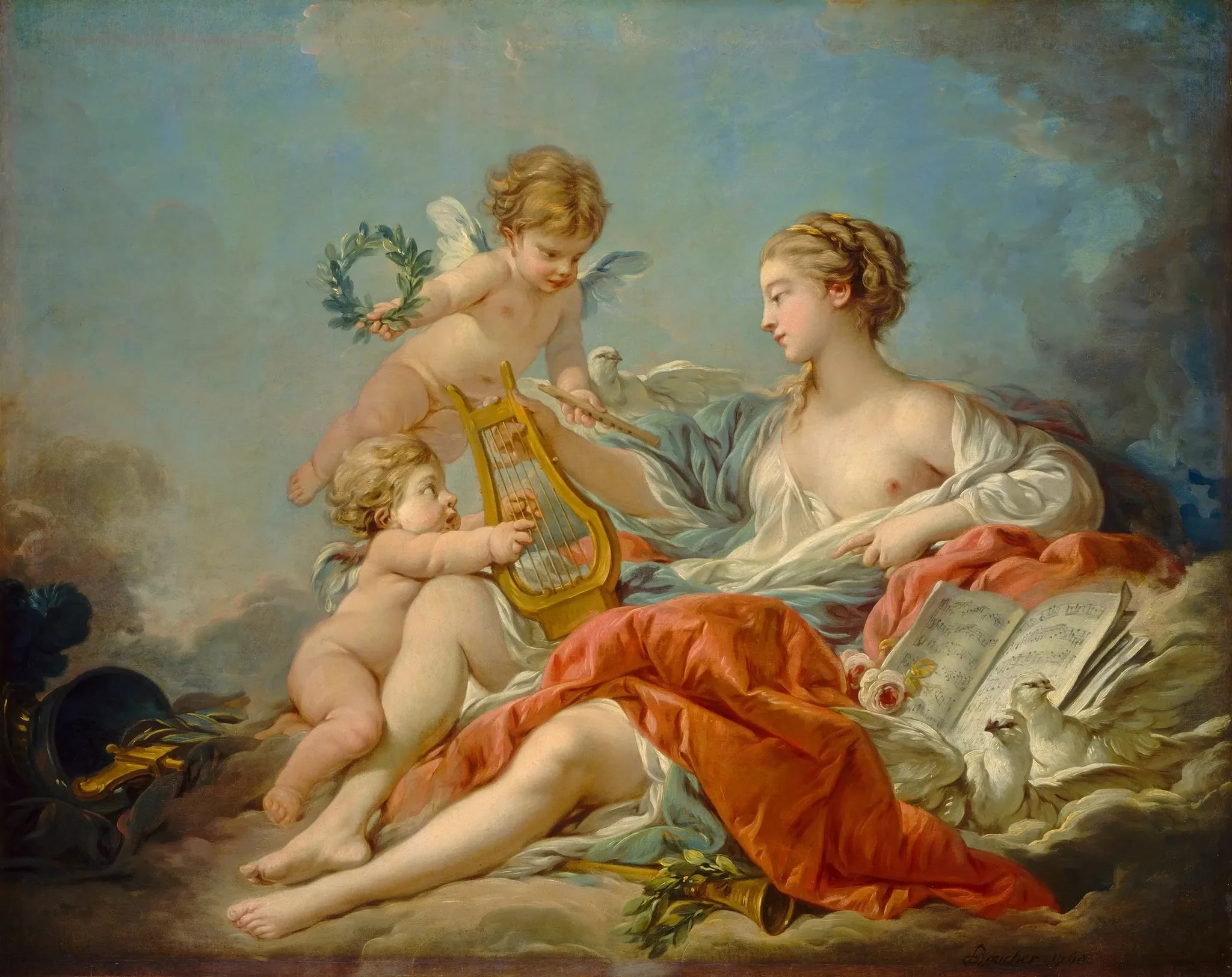 Allégorie de la musique - François Boucher image 1 reproduction artisanale de tableau