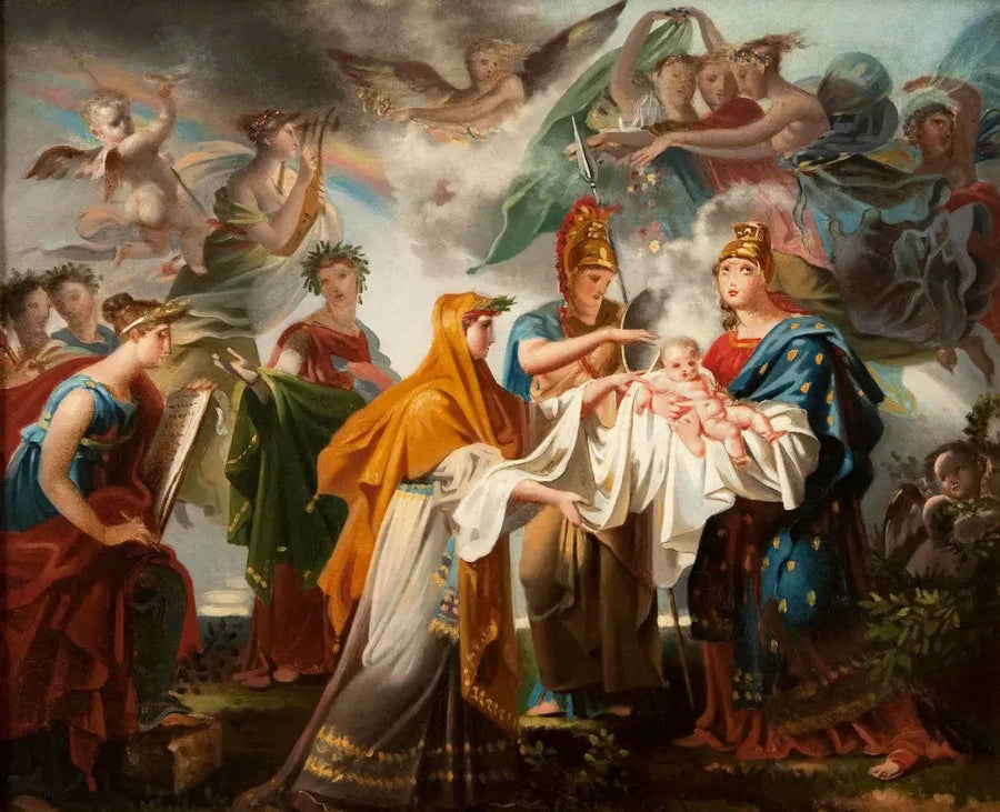 Allégorie de la naissance de Louis XIV - Charles Meynier image 1 reproduction de peinture à l’huile