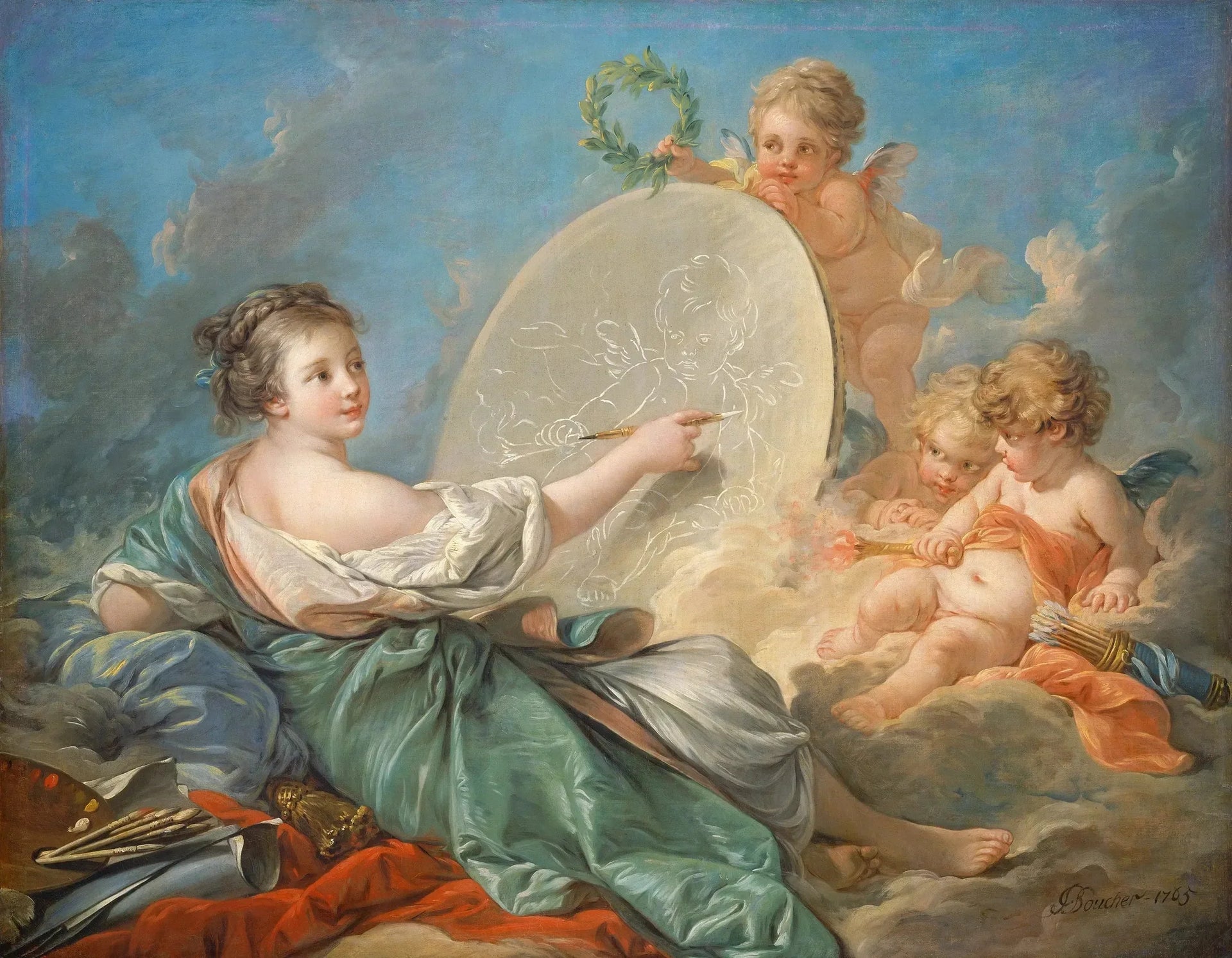 Allégorie de la peinture - François Boucher image 1 reproduction artisanale de tableau