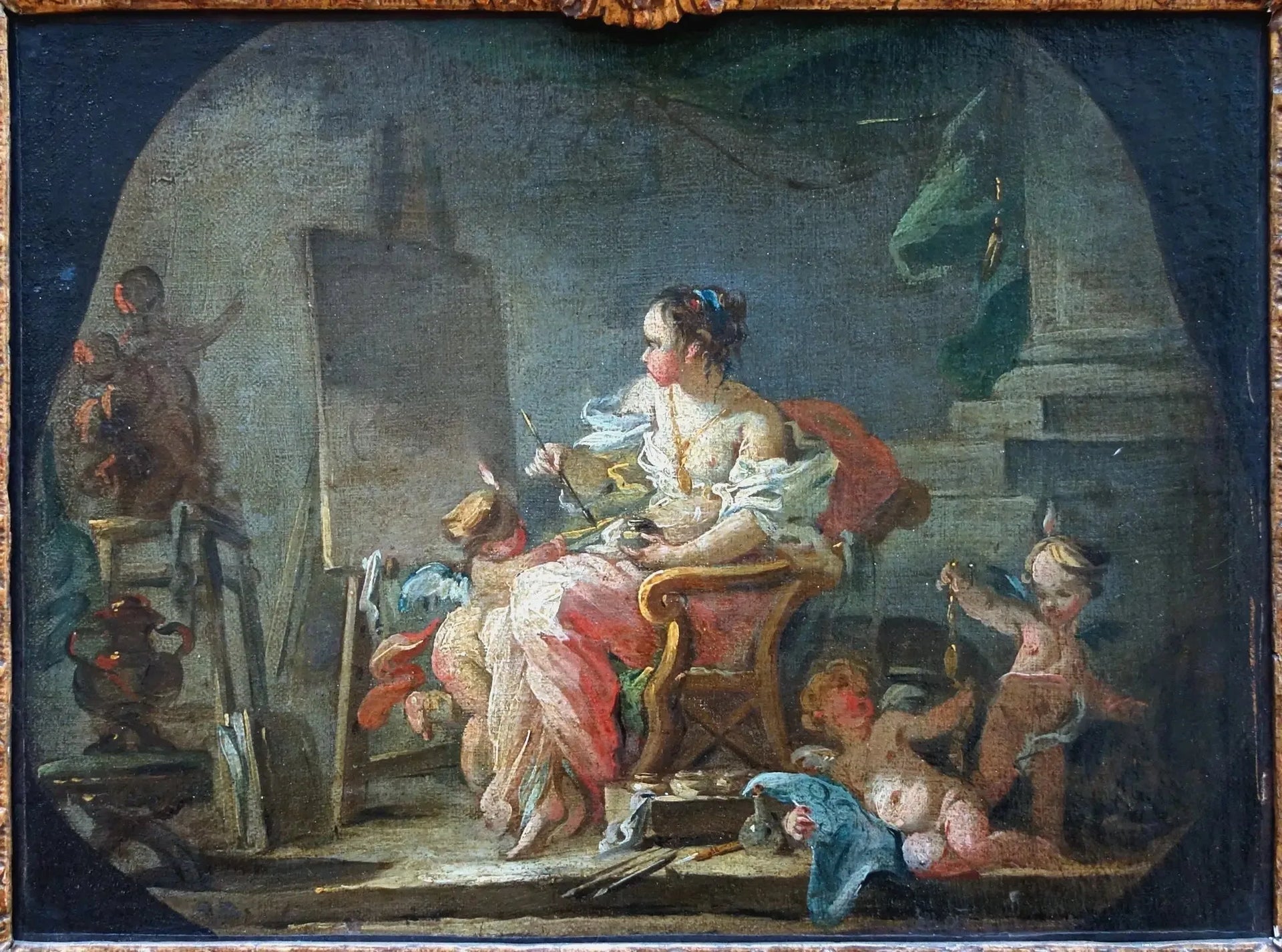 Allégorie de la Peinture - François Boucher image 1 tableau peint à l’huile sur toile