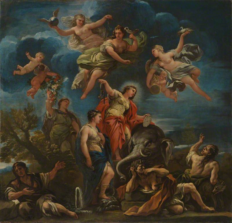 Allégorie de la Tempérance - Luca Giordano image 1 reproduction de peinture à l’huile