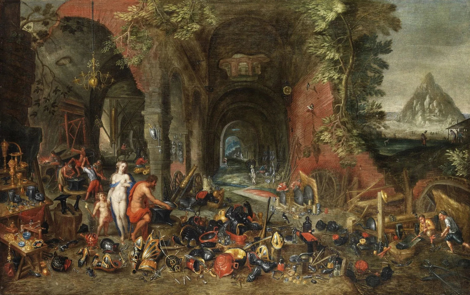 Allégorie du feu : Vénus dans la forge de Vulcain (Rome) - Jan Brueghel l'Ancien image 1 reproduction réalisée par Alpha Reproduction