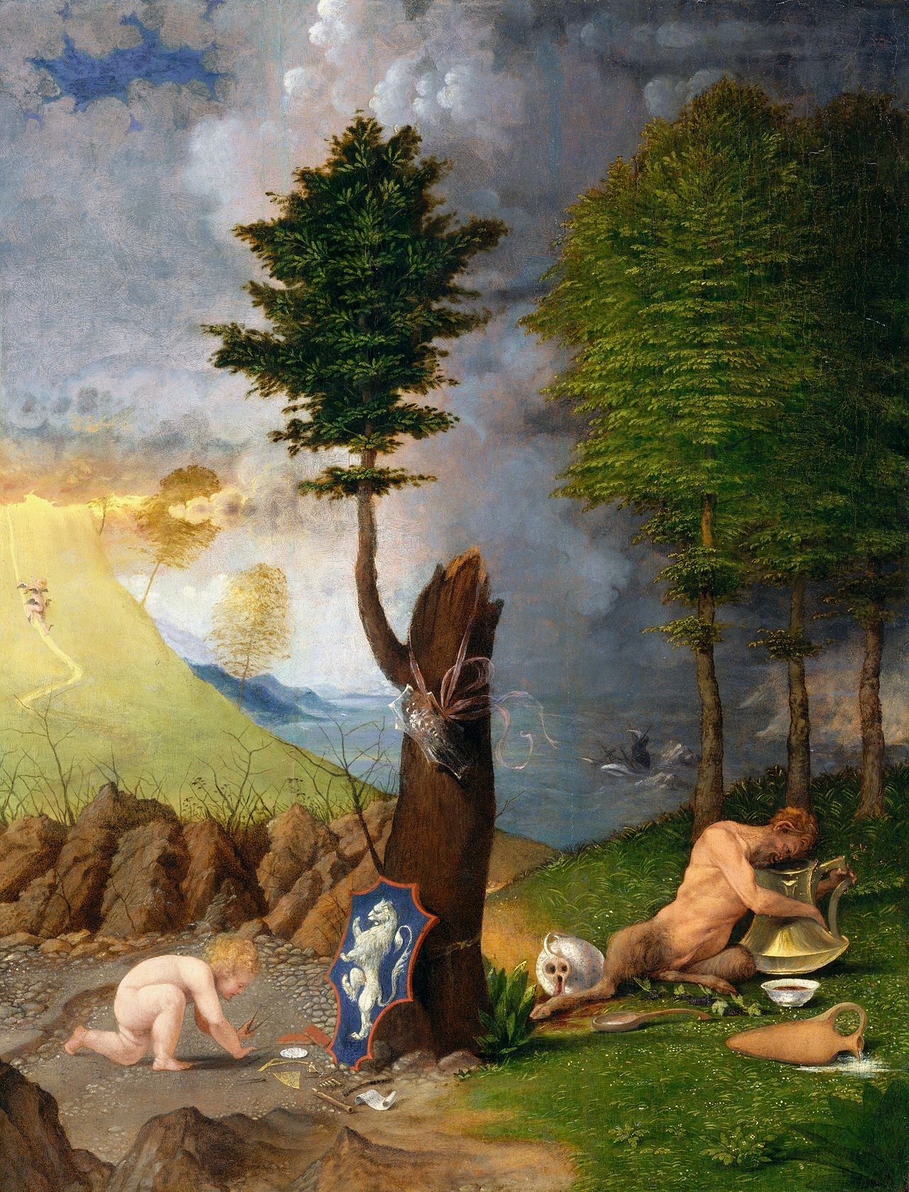 Allégorie du Vice et de la Vertu - Lorenzo Lotto image 1 copie peinte à la main à l’huile